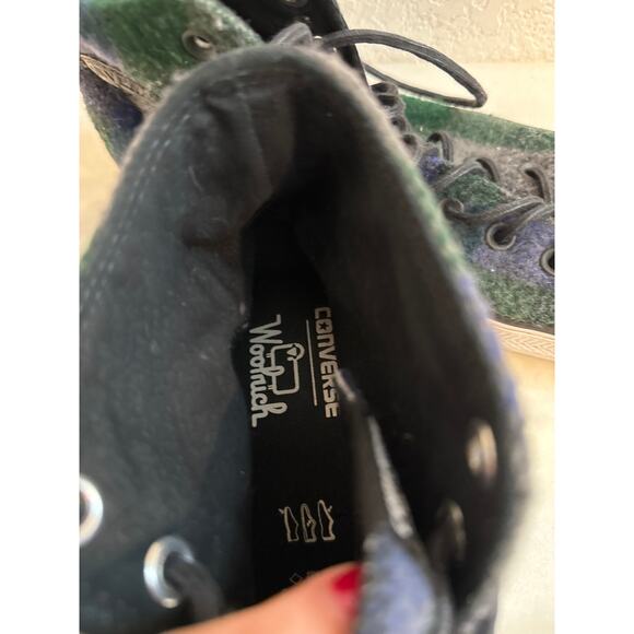 Converse Chuck Taylor All Star Woolrich Hi Sneakers Black Thunder Plaid, 10.5 - Picture 8 of 11